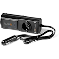 Miniatyrbild 1 av 2: Bilomvandlare - TECHNAXX - 200W - 2 USB-portar - Schuko-kontakt - Multi-säkerhetsskydd Svart