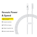 Miniatyrbild 5 av 6: USB-C till Lightning-kabel, Snabbladdning 20W, 1m - Baseus Gem (P103737300121211-00) - Mångfaldig vit