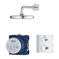 Miniatyrbild 1 av 4: Grohe Grohtherm Perfect Dold duschkomfortset avslutningsdel för rektangulär termostatisk duschventil