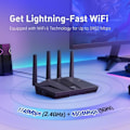 Miniatyrbild 3 av 4: WiFi 6-Router GL-MT6000 Flint 2 | Spelrouter | 2 Multi-Gig 2,5G-portar + 4 Ethernet 1G-portar | Enhetsanslutning