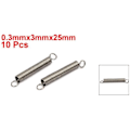 Miniatyrbild 4 av 4: SOURCING KARTA Dragfjäder Spännfjäder Utdragande fjädrar 0.3mm x 3mm x 25mm Rostfritt stål 304 Silver 10Stk