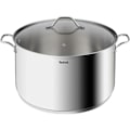 Miniatyrbild 1 av 5: TEFAL Intuition XL Stockpot 26 L cm rostfritt stål + glaslock, Kapacitet 6,5 L, Induktion, 18/10 rostfritt stål, Robusta handtag B864 Rostfritt stål