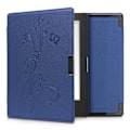 Miniatyrbild 1 av 4: kwmobile eReader-fodral Kompatibel med Kobo Aura Edition 1 - Magnetiskt flipskydd i konstläder - Fjärilar och blommor Blå F