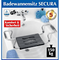 Miniatyrbild 3 av 4: WENKO Badsits, badsits vuxna, äldre, justerbar längd, lastkapacitet 120 kg, aluminium-plast Pengar