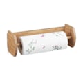 Miniatyrbild 1 av 6: Relaxdays Väggmonterad bamboo hållare, montering på väggen, för väggförvaring, pappersrullehållare, natur ljusbrun