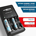 Miniatyrbild 2 av 4: Batteriladdare - ANSMANN - Modusreparation - Automatisk - 1 till 4 AA/AAA-batterier - Polaritetsskydd