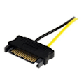 Miniatyrbild 3 av 3: SATA till 8-stift PCI Express grafikkort strömadapterkabel - STARTECH.COM - 15 cm - Svart