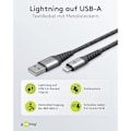 Miniatyrbild 2 av 2: Lightning-kabel - GOOBAY - 49268 - MFi-certifierad - Hållbar textilkabel - 1 m x