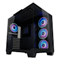 Miniatyrbild 1 av 6: PC Chassi - LC-Power - Gaming 809B - Härdat glas - ARGB-fläktar - Matt svart