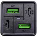 Miniatyrbild 1 av 3: Akyga AK-CH-17 USB-laddare - Vit - Utström (max.) 3,25 A - 4 x USB-A, USB-C®