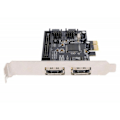 Miniatyrbild 3 av 3: Kontrollkort - Ej specificerat - PCI Express - 2 SATA-portar - 2 IDE-portar - Svart