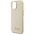 Miniatyrbild 5 av 6: Skydd för iPhone 15 / iPhone 14 / iPhone 13 - Guess Glitter Glossy Glossy Script (GUHCP15SPGMCSD) - Glittrande Beige