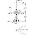 Miniatyrbild 3 av 3: GROHE Minta SmartControl diskblandare 31613000 - Utdragbar spray - 140° vridbar rörpip - Justerbart flöde - Krom Grå