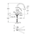 Miniatyrbild 3 av 3: Grohe Start Loop diskbänksblandare - Krom - Hög vridbar pip - 28 mm keramisk patron Krom