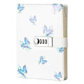 Miniatyrbild 1 av 4: Creative PU Leather Password Notepad, Secret Lined Password Diary Sketchbook Organizer, Fjärilsmönster, 150x215 mm