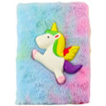 Miniatyrbild 2 av 3: Anteckningsblock - Lean loggbok Plush notatbok med färgglad 3D-unicorn