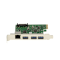 Miniatyrbild 2 av 3: PCIe USB3 (3 portar) och GIGABIT ethernet (1 port) styrkort - PCI EXPRESS x1