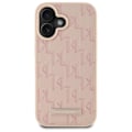 Miniatyrbild 3 av 6: iPhone 16 Fodral - Karl Lagerfeld Läder MagSafe (KLHMP16SPKHPORPP) - Rosa Hot Stamp