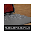Miniatyrbild 3 av 6: Hus till iPad + Tangentbord - Logitech - Rugged Folio - Spanska Qwerty - Sprutsäker - Bluetooth Grafitgrå