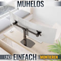 Miniatyrbild 2 av 4: Stöd PC 2 Skärmar - RICOO - TS4111 - Vridbar - Lutningsbar - Justerbar höjd
