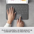 Miniatyrbild 2 av 6: Logitech tablettangentbord Azerty Combo Touch trådlöst tangentbordsfodral för iPad 9:e generationen, 8:e generationen och 7:e generationen Grå
