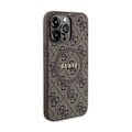 Miniatyrbild 4 av 6: Etui för iPhone 15 Pro Max - Guess - 4G Collection - Läder Metall - Brun - MagSafe kastanj