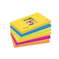 Miniatyrbild 1 av 2: Blocknot - POST-IT - Rio-färger - 76 x 127 mm - 6-pack - Super Sticky Neongul/Medelhavsblå/Neongrön/Fusch