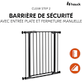 Miniatyrbild 3 av 3: Säkerhetsgrind - Hauck - Clear Step Autoclose 2 - Grå - Ultra-Platt - Självstängande