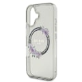 Miniatyrbild 5 av 6: Coque för iPhone 16 - Guess IML Blomkrans MagSafe (GUHMP16SHFWWFCK) - Svart