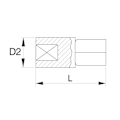 Miniatyrbild 2 av 2: Adapter för fyrkantig ledare - Bahco - K8964D - 3/4" till 1/2" - Fosfaterad yta - 45 mm