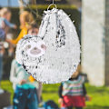 Miniatyrbild 2 av 6: Relaxdays piñata i form av en sengångare, att hänga, för flicka eller pojke, med klubba och mask, silverfärgad silver, grå