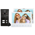 Miniatyrbild 1 av 4: Eura - VDP-80C5 - 4-tråds videointercom 2 x 7 tum färgskärm 2 ingångar FHD RFID-kryptering 1080p Wiess