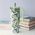 Miniatyrbild 3 av 3: Isolerad rostfri metallkopp 1200 ml med sugrör (Matcha) Quokka Stream