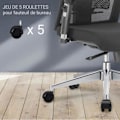 Miniatyrbild 4 av 4: Självbromsande hjul för kontorsstol Waytex 78600 Självbromsande lastad stol, diameter 50 mm för hårda golv, set om 5 svarta Svart