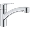 Miniatyrbild 1 av 6: GROHE QUICKFIX Start Diskbänkskran, utdragbar spray, 2-jet-avledare, 90° rotation, 30531001 Krom
