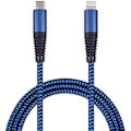 Miniatyrbild 2 av 2: USB C till Lightning-kabel - 2GO - 100 cm - Flätad nylon - Synk & Ladda - Blå