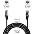 Miniatyrbild 1 av 3: RJ45 Ethernet nätverkskabel Cat 6 FTP 33525 skärmad 250MHz 100% kopparledare Längd 5m Svart