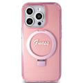 Miniatyrbild 3 av 6: Coque för iPhone 15 Pro - Guess Ring Stand Script Glitter MagSafe (GUHMP15LHRSGSP) - Rosa