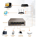 Miniatyrbild 4 av 4: TENDA Desktop Switch 5 portar 10/100 Mbps Base, TX RJ45, Ethernet POE Switch, 4 Ports Poe Switch, Plug&Play, TEF1105P-4-63W