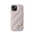 Miniatyrbild 3 av 6: Karl Lagerfeld Diagonal Quilted Script - Fodral för iPhone 14/15/13 (Rosa) Rosa