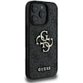 Miniatyrbild 3 av 4: Mjukt fodral - GUESS - iPhone 16 Pro Max - Ekologiskt läder - 4G-logotyp - Svart Svart