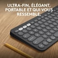 Miniatyrbild 2 av 6: Tangentbord - Trådlöst - Logitech - Pebble Keys 2 K380s - Lättbyteknapp - Svart