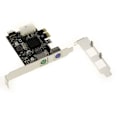 Miniatyrbild 2 av 2: PCIe x1 PS/2-kort - 2 PS2-tangentbordsmusportar + 1 intern 9-punkts USB 2.0-port med ASIX 9990 chipset. Hög/låg profil