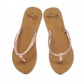 Miniatyrbild 2 av 3: Roxy Costas flip flop för kvinnor - Remmar i syntetiskt läder med snöre - Rose guld Rosa 40