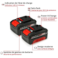 Miniatyrbild 3 av 3: Einhell Dubbelbatteri 2 x 4,0 Ah Twinpack Power X-Change (Litium-Ion, 18V, för alla Einhell Power X-Change enheter)