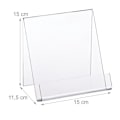 Miniatyrbild 4 av 6: Relaxdays bokställ, A5 akryldisplay, robust, stora böcker, HxBxD: 15 x 15 x 11,5 cm, Transparent transparent