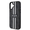Miniatyrbild 5 av 6: Skydd för iPhone 16 Plus - Guess Hardcase 4G Med Tryckta Randig MagSafe (GUHMP16MP4RPSK) - Svart