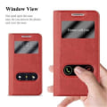Miniatyrbild 2 av 4: Cadorabo Fodral Samsung Galaxy S4 RED SAFRAN VIEW Fodral Fodral Fodral Magnetskydd stöder stativ och fönster