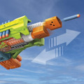 Miniatyrbild 5 av 6: Nerf Elite 2.0 Double Punch Motorized Blaster, snabba fram- och återgående pipor, 50 Nerf Elite Dart, 2 10-Dart magasin, från 8 Flerfärgad