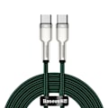 Miniatyrbild 2 av 6: Snabb laddkablar - Baseus - Typ C till Typ C - 100W - 2m - Flätad nylon grön